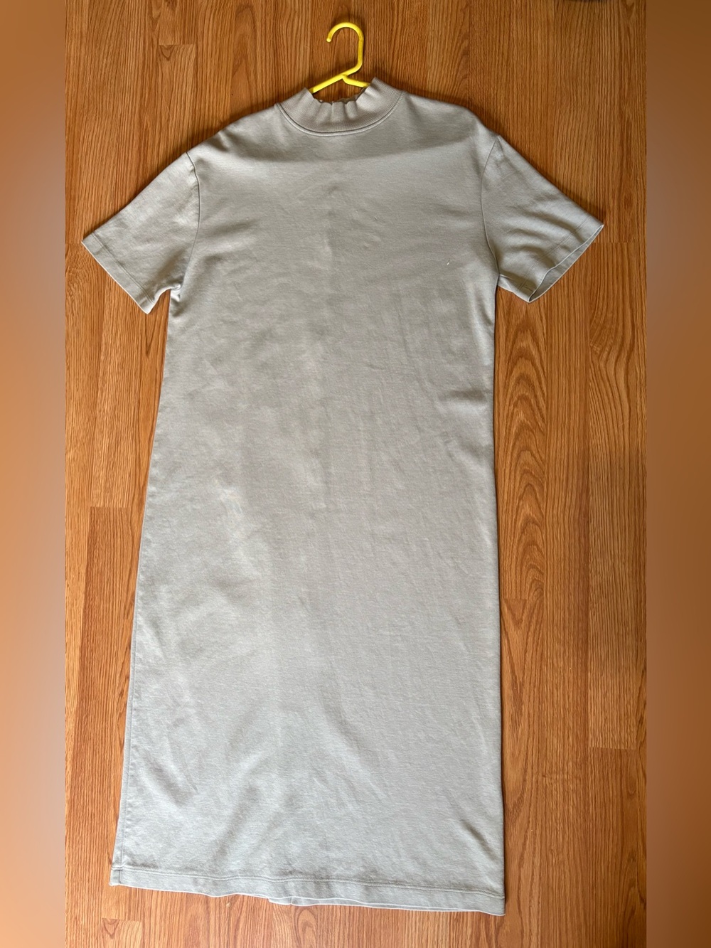 Zara Ribbed Crewneck Dress in Light Beige